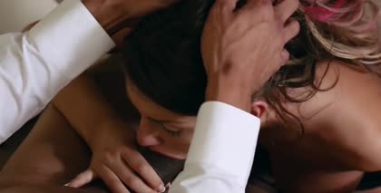 August Ames brunette lingerie-stockings - Lovers Couple Drycase In The Office Toilet